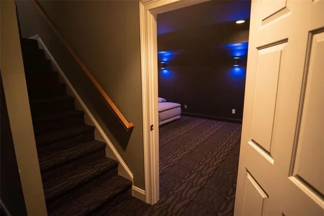 a projector room with furniture