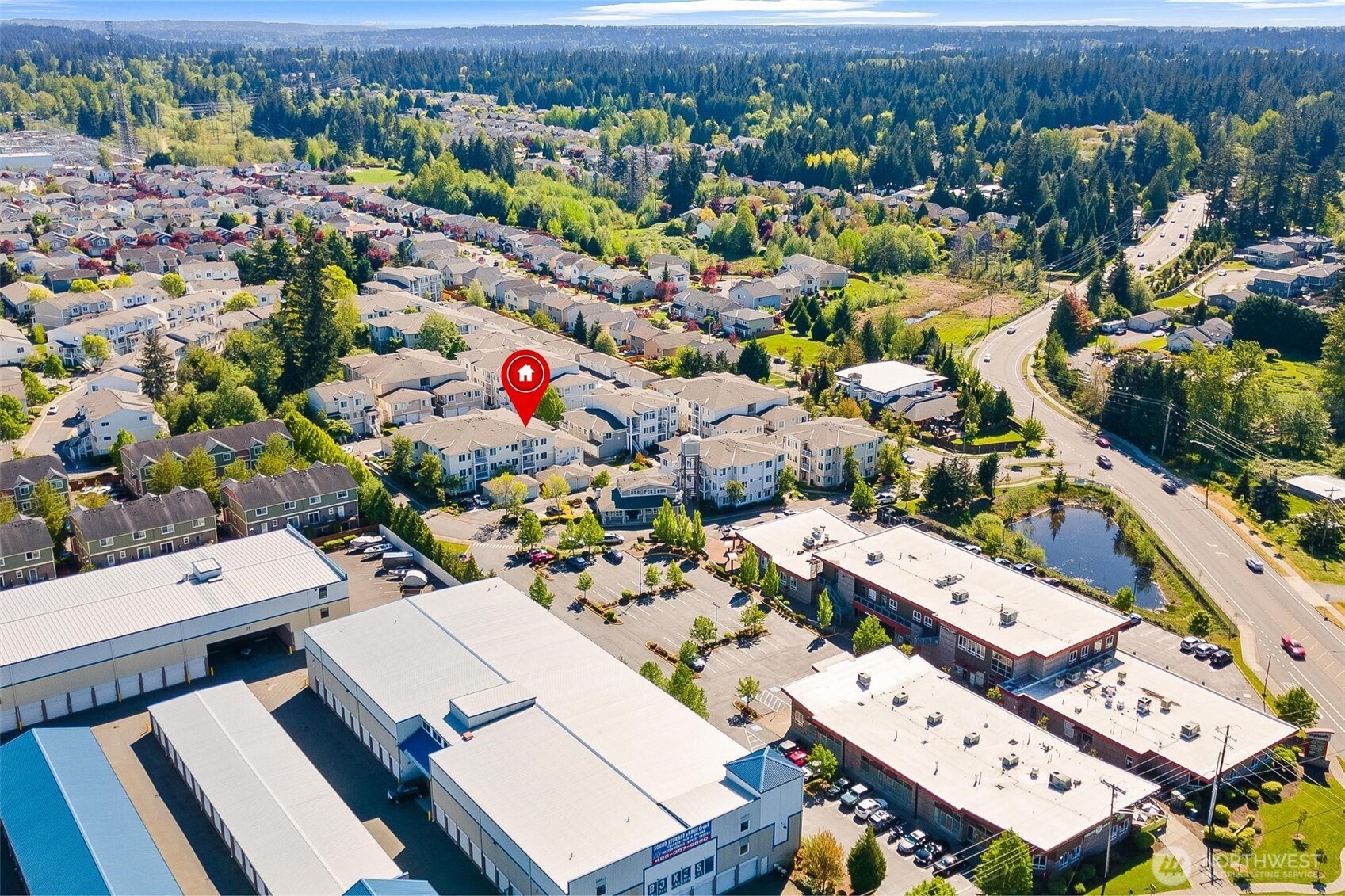 14915 38th Drive Southeast, Unit F3011 Bothell, WA 98012 - Photo 32 of 40 an aerial view of a city with lots of residential buildings