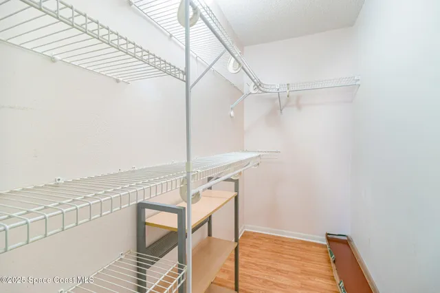 a view of balcony and with wooden floor