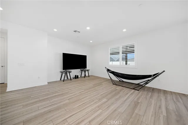 a view of cabinets and window