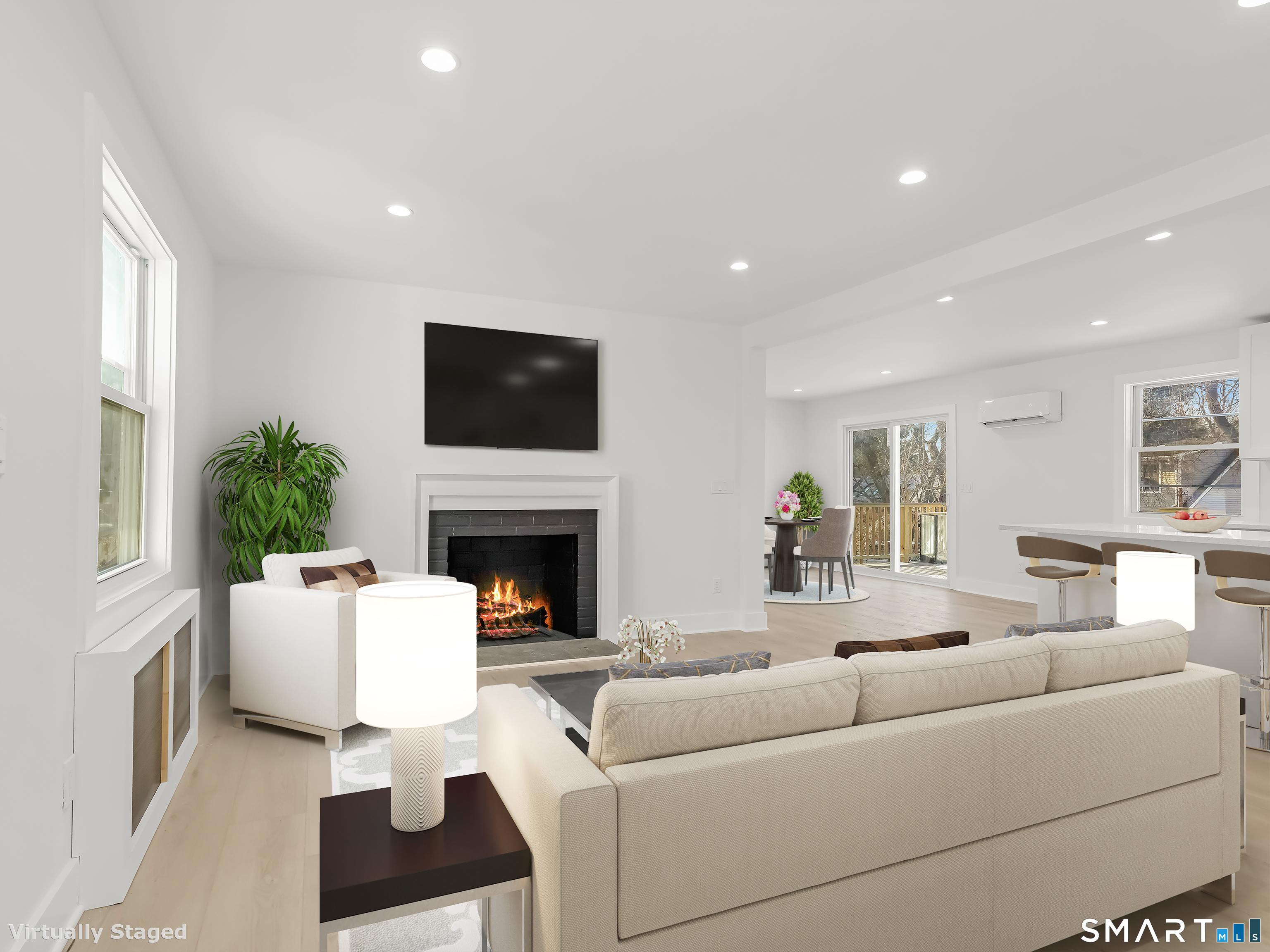 39 Crane Road Stamford, CT 06902 - Photo 20 of 20 Living room w/ fireplace. Open floor plan to entertain guests w