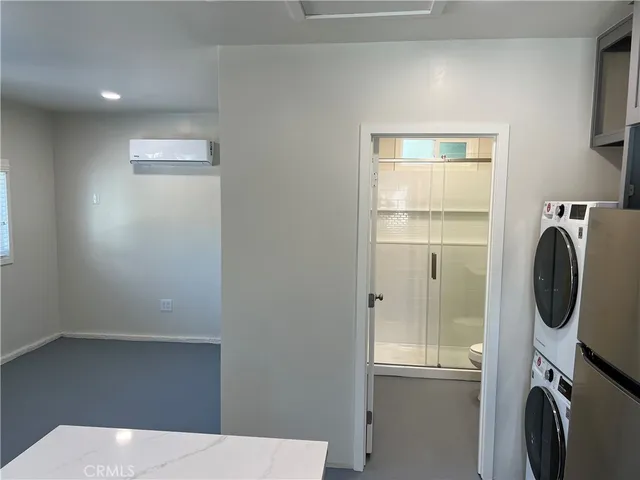 a room with a washer and dryer