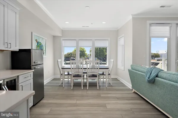 a view of a hallway view with living room