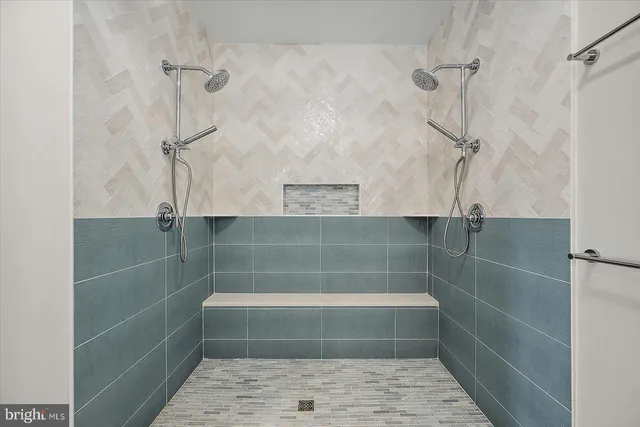 a front view of a building with windows