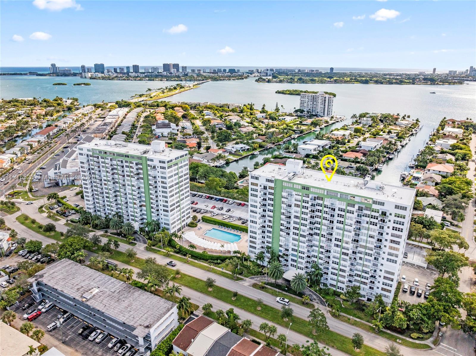 a view of a city and lake