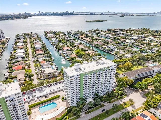 a city view with tall buildings