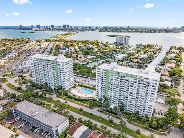 a view of a city with ocean