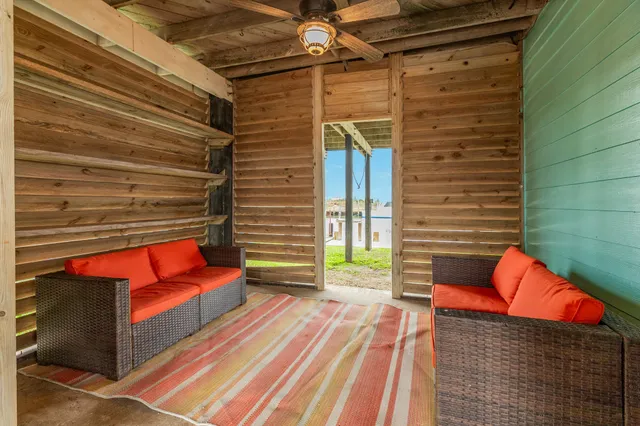 a view of sitting area in the back