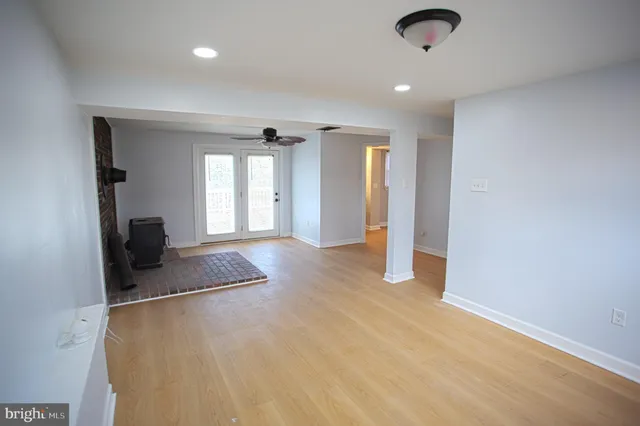 a view of a livingroom with a fireplace