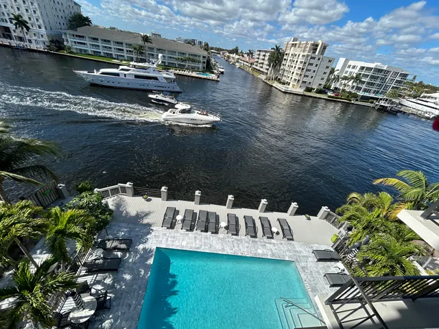 a view of a lake with boats in a lake