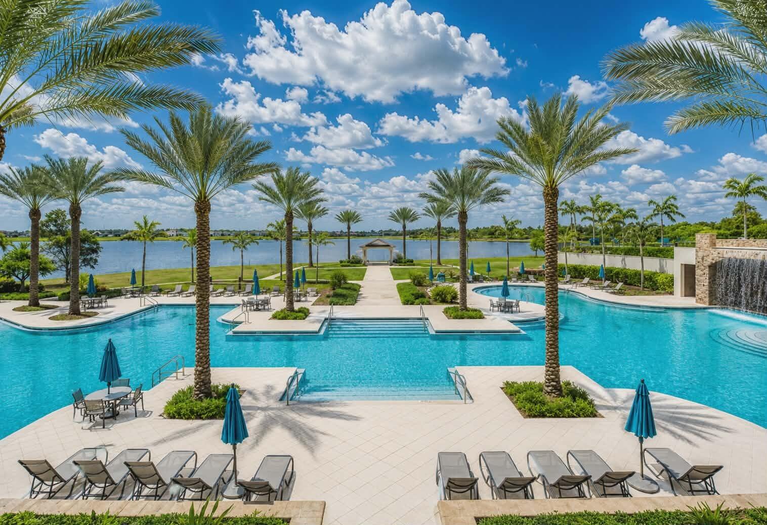 19179 Rolling Acrs Road Loxahatchee, FL 33470 - Photo 37 of 38 a view of a swimming pool with outdoor seating