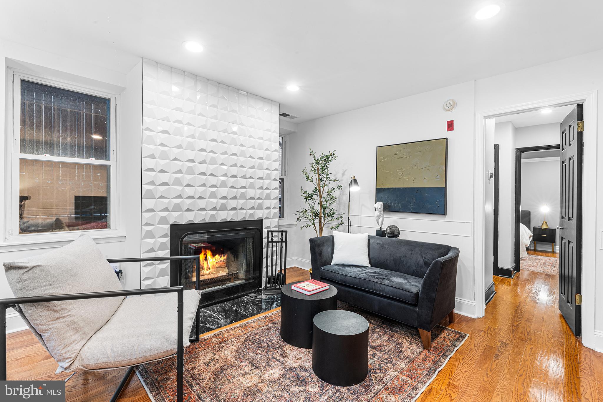 1903 Spruce Street, Unit 1A Philadelphia, PA 19103 - Photo 5 of 22 a living room with furniture and a fireplace