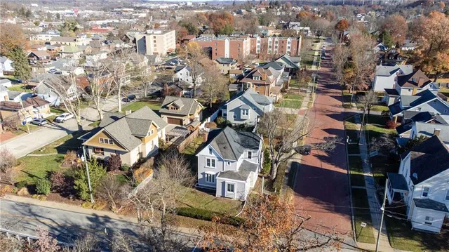 an aerial view of multiple house
