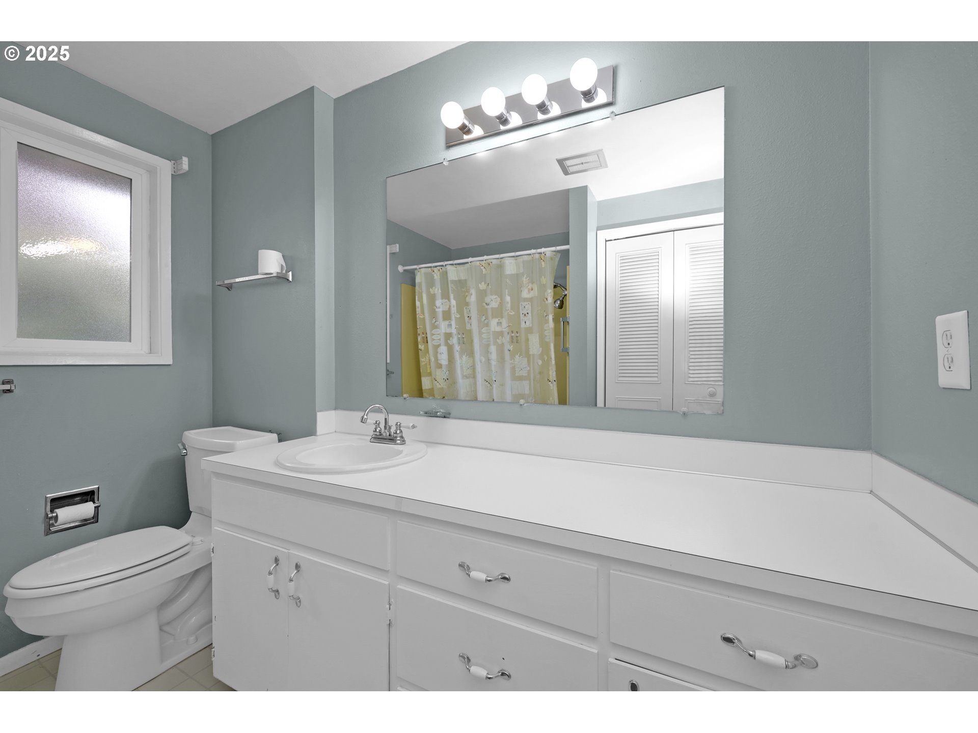 2315 19th Street Springfield, OR 97477 - Photo 15 of 30 a bathroom with a sink a toilet and a mirror