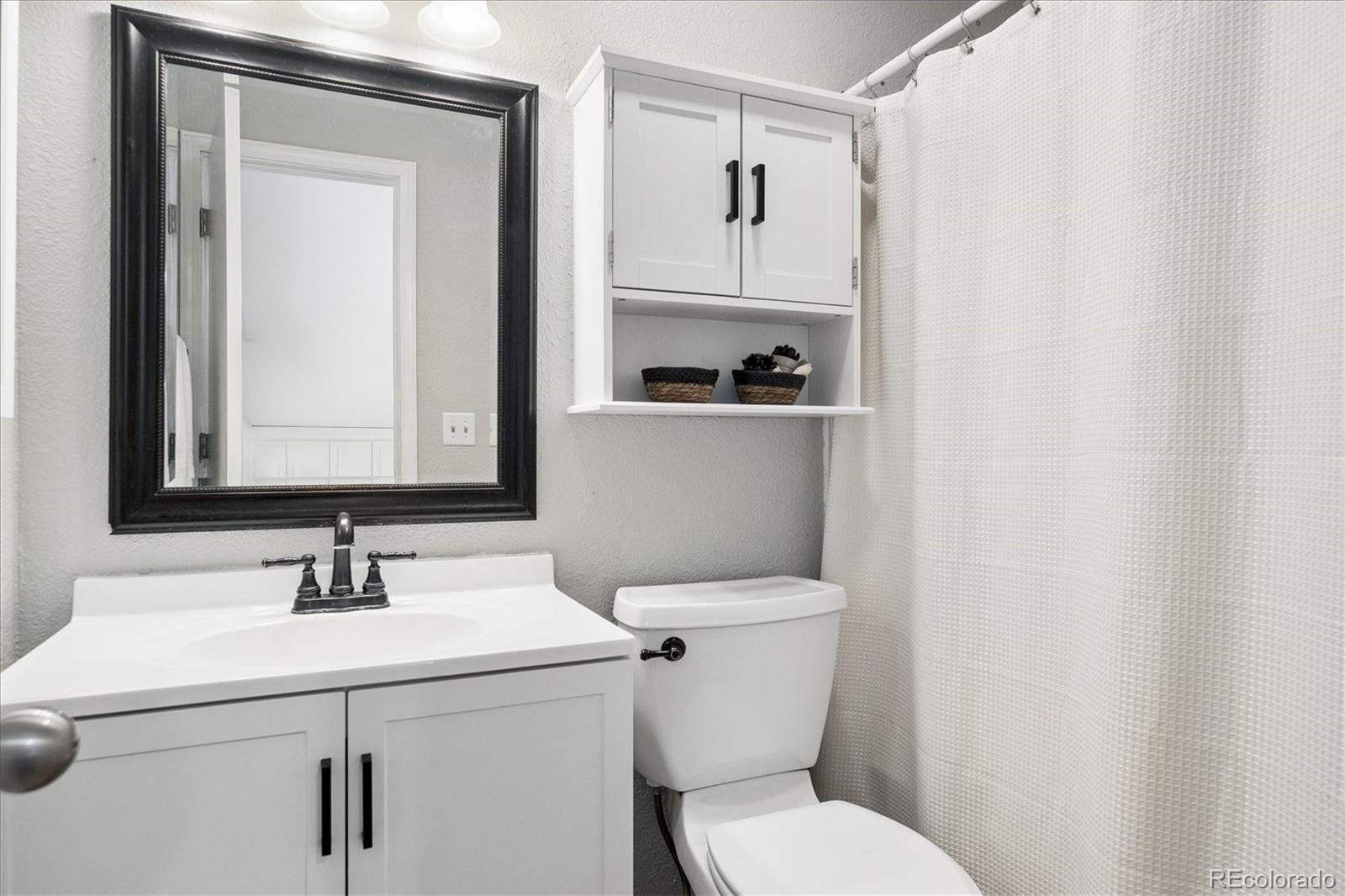 9377 Newport Lane Highlands Ranch, CO 80130 - Photo 15 of 26 a bathroom with a sink toilet and mirror
