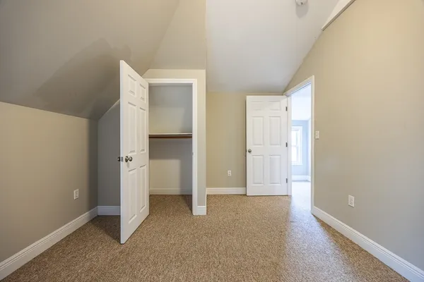 an empty room with closet