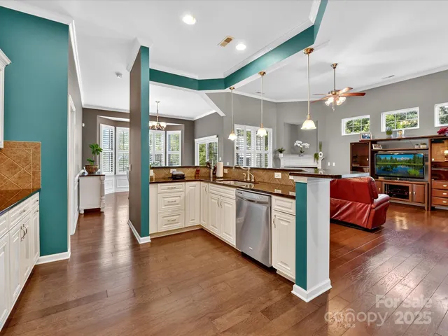 a large kitchen with a lot of counter space