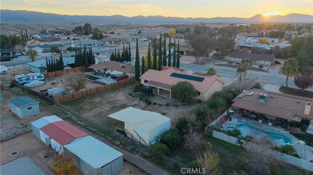 a view of a city with mountains in the background