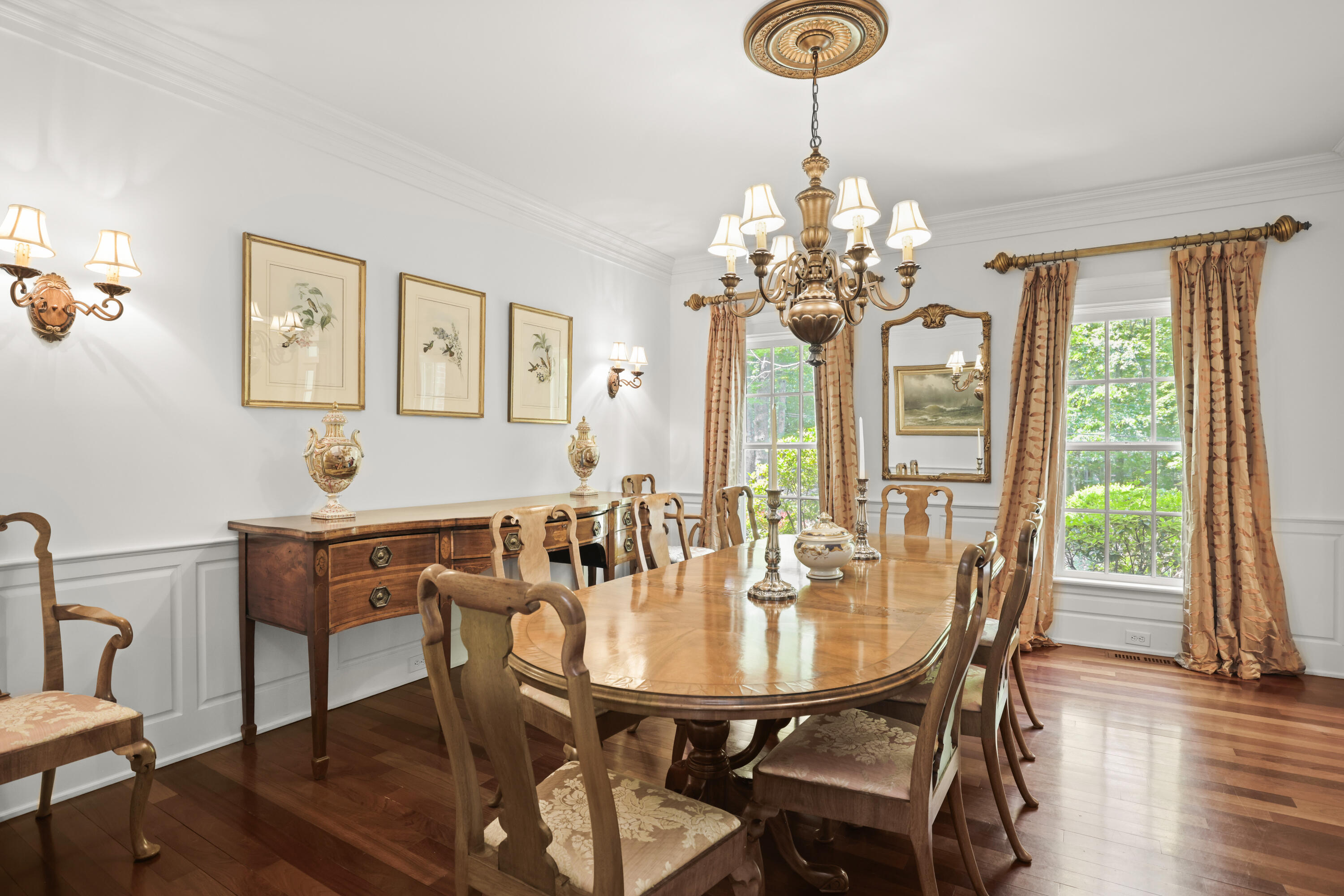 218 Limestone Road Ridgefield, CT 06877 - Photo 24 of 41 a view of a dining room with furniture window and wooden floor