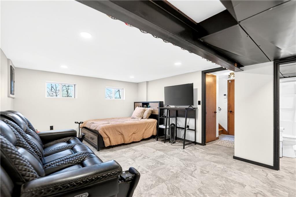 224 Salem Church Road Rostraver Township, PA 15012 - Photo 40 of 48 a living room with a bed and a couch