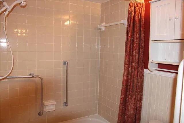 a bathroom with a shower