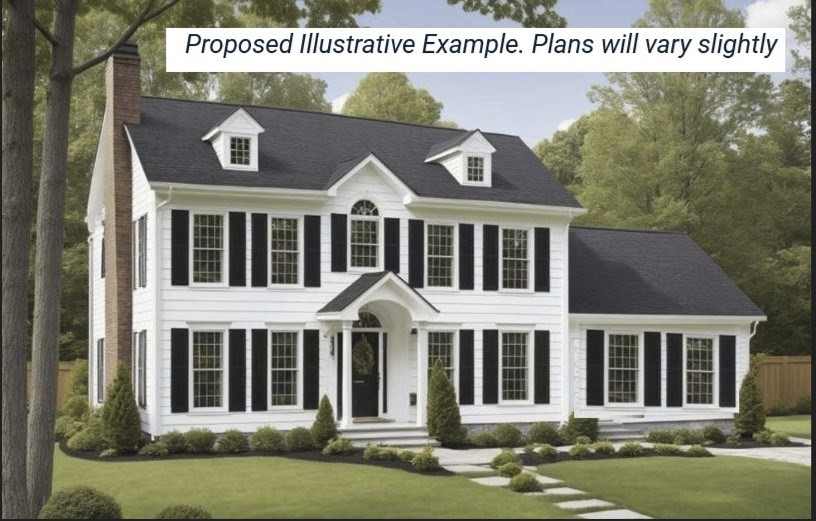 a view of a white house with a swimming pool