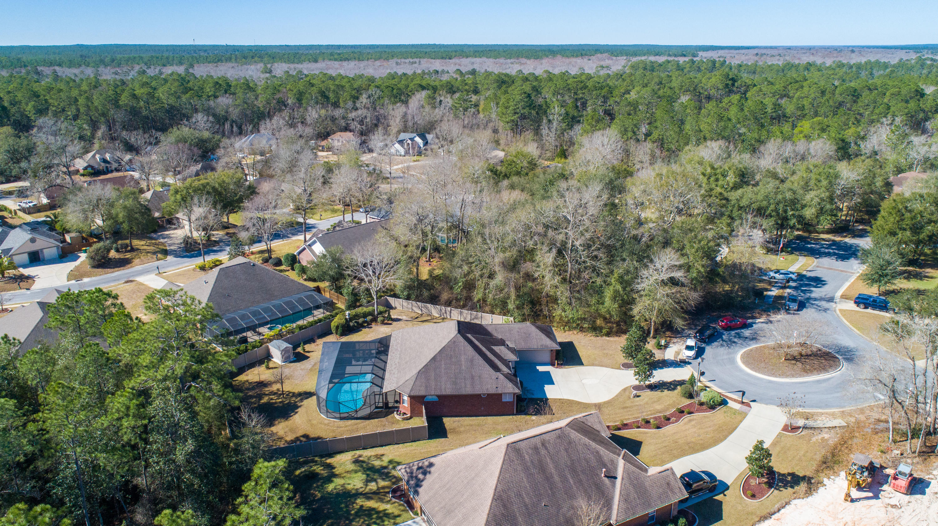 4563 Pfitzer Circle Crestview, FL 32536 - Photo 68 of 79 an aerial view of a house with swimming pool and a yard