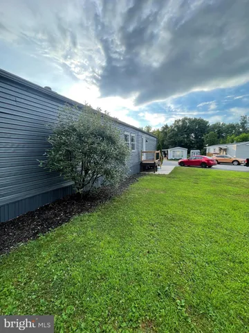 a view of a garden with lawn chairs