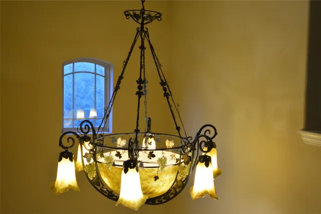 a view of a hallway with entryway door