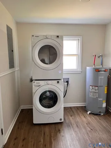 a utility room with a washer and dryer