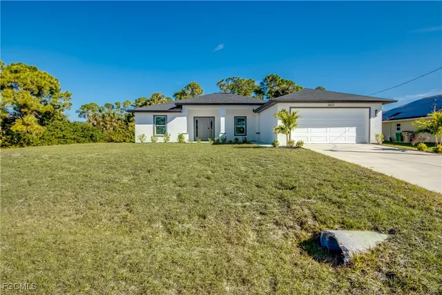 a house view with a garden space