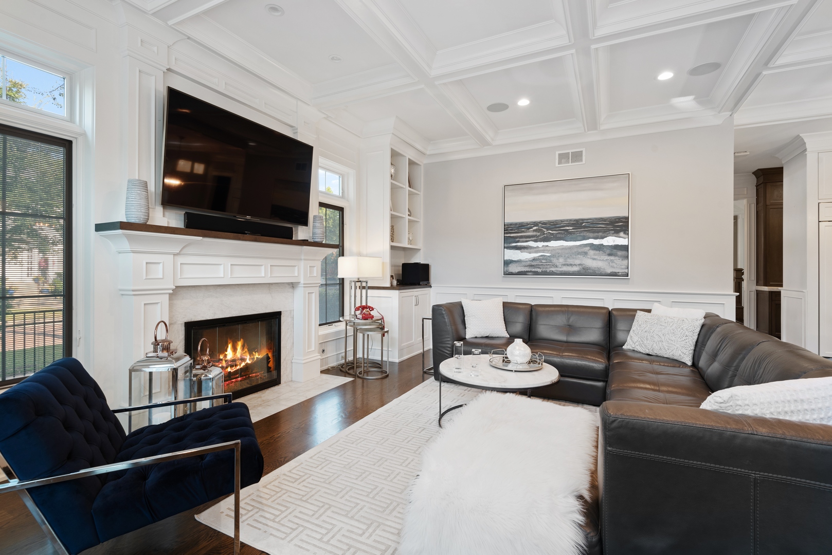 Undisclosed Address Wilmette, IL 60091 - Photo 21 of 66 a living room with furniture fireplace and flat screen tv