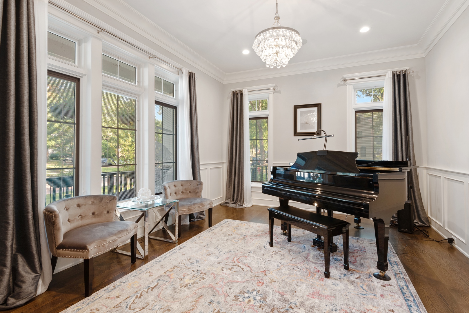 Undisclosed Address Wilmette, IL 60091 - Photo 9 of 66 a living room with furniture a piano and a large window
