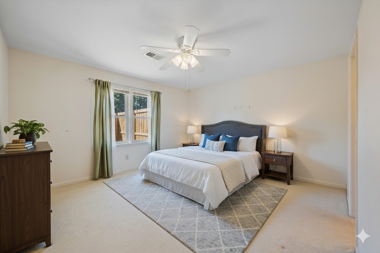 768 Kent Road Nashville, TN 37214 - Photo 13 of 20 a bedroom with a large bed and a chandelier