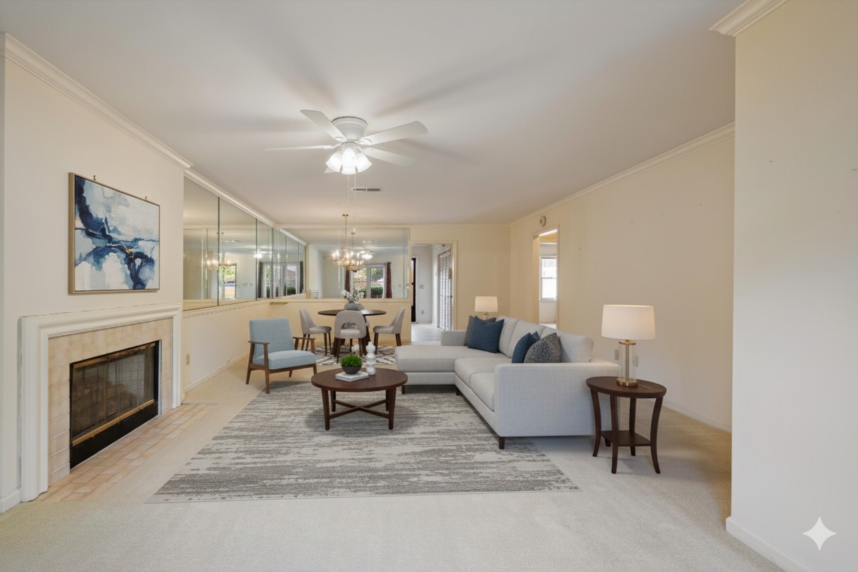 768 Kent Road Nashville, TN 37214 - Photo 5 of 20 a living room with furniture and a fireplace