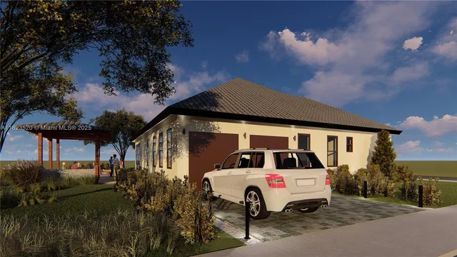 a house view with a backyard space