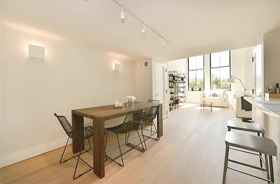 421 Hudson Street, Unit 305 Manhattan, NY 10014 - Photo 3 of 13 a view of a dining room with furniture window and outside view