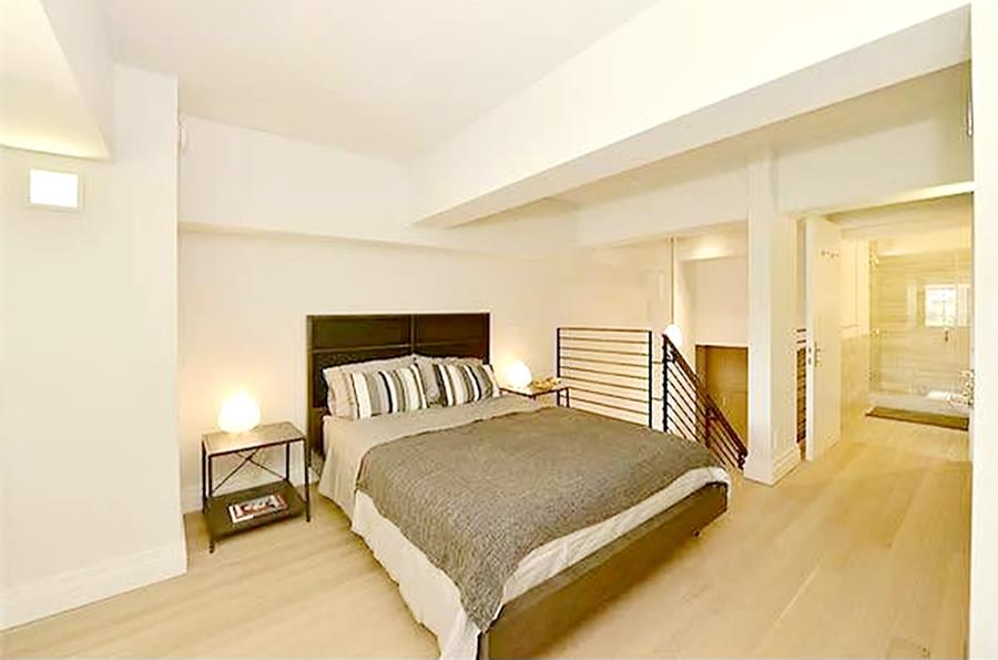 421 Hudson Street, Unit 305 Manhattan, NY 10014 - Photo 6 of 13 a spacious bedroom with a bed and wooden floor