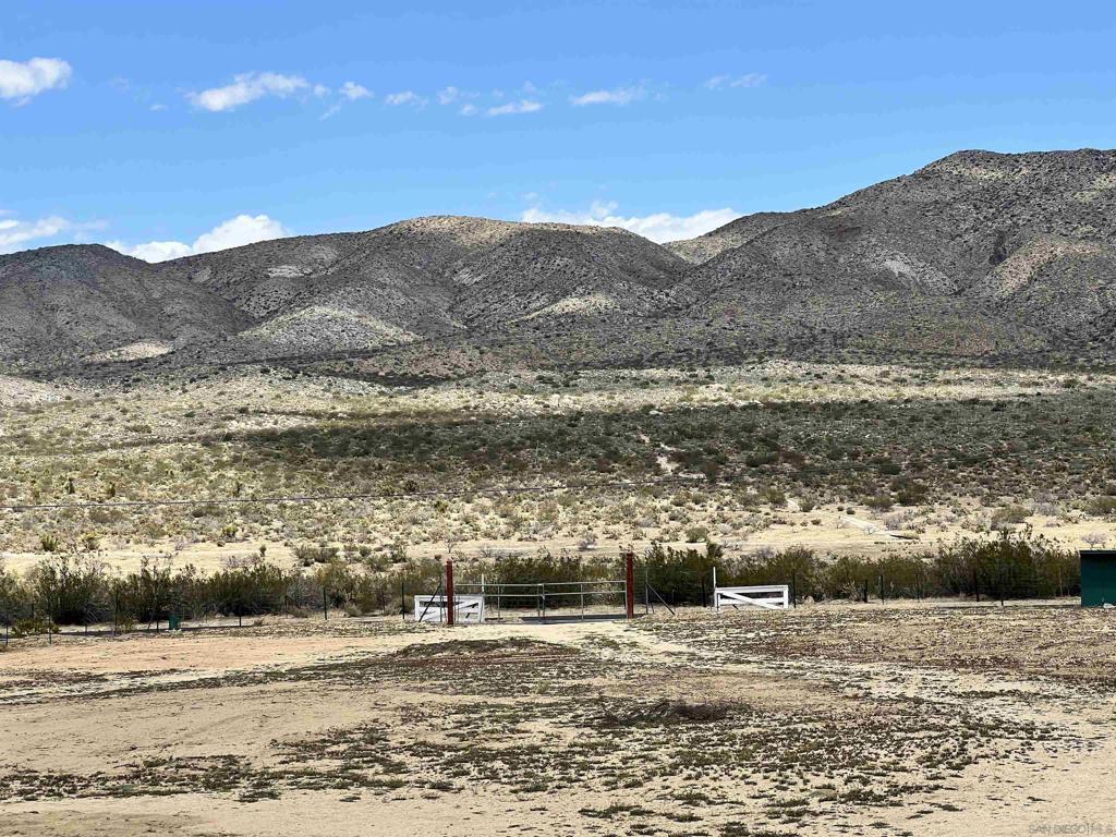 a view of ocean and mountain