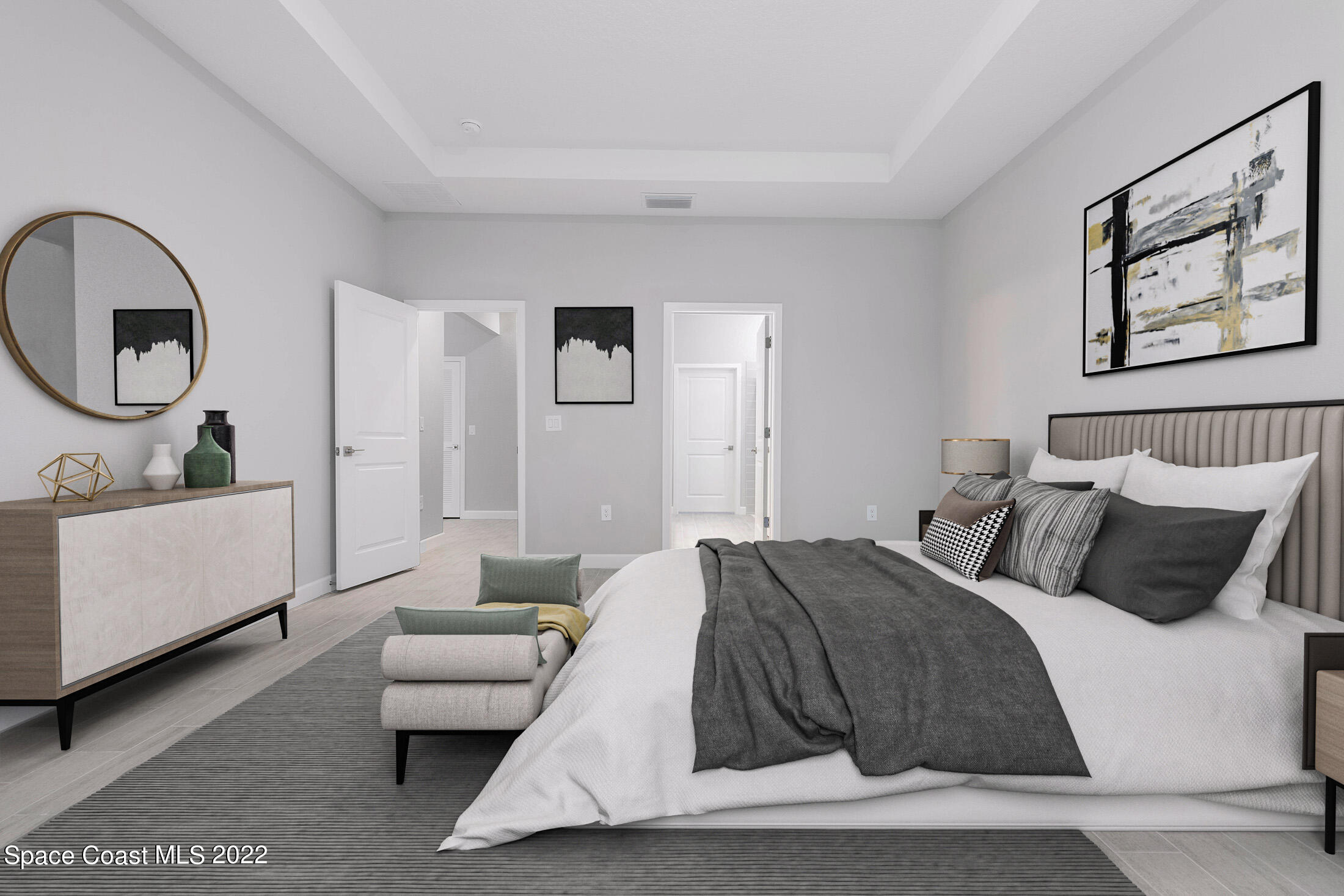 1275 Packer Road Southeast Palm Bay, FL 32909 - Photo 13 of 20 a bedroom with a bed mirror and window