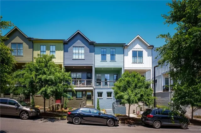 a car parked in front of a house