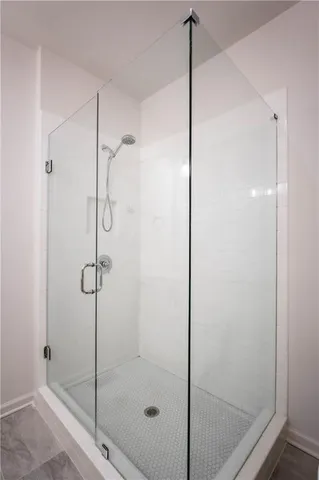 a bathroom with a shower