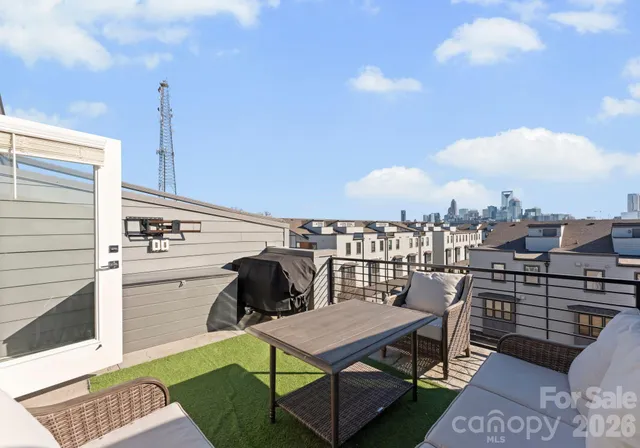 a terrace with outdoor seating