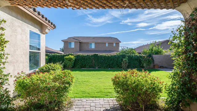 a view of a house with a garden