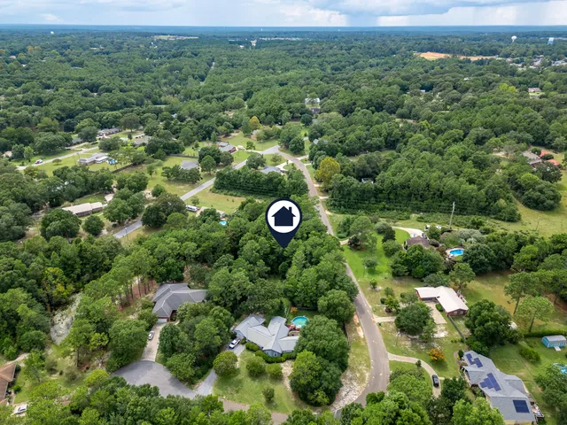 an aerial view of multiple house