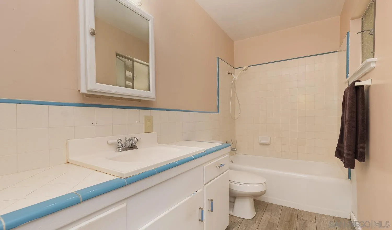 1003 Tiger Tail Road Vista, CA 92084 - Photo 17 of 22 a bathroom with a sink a toilet and a bathtub