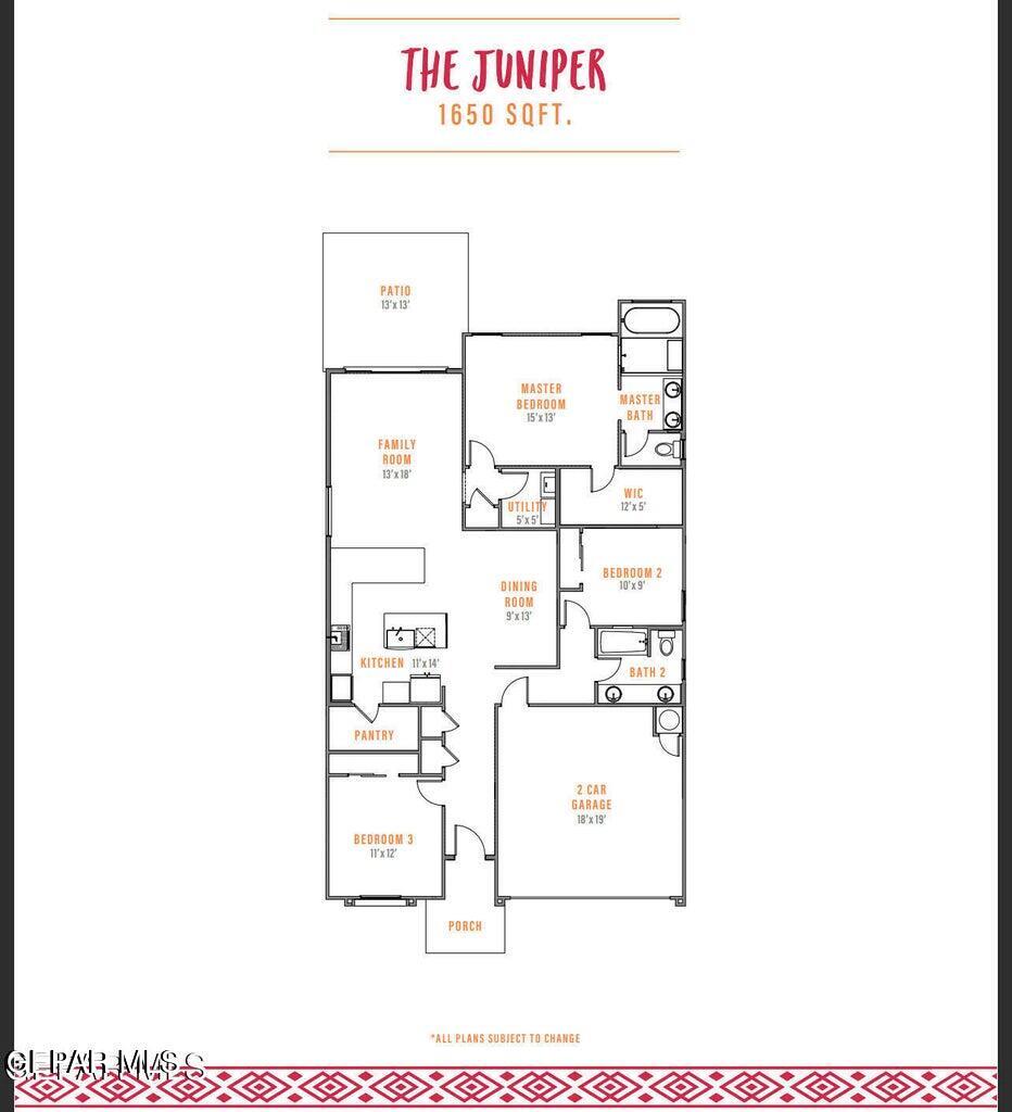 6044 Summer Ridge Street Sunland Park, NM 88008 - Photo 2 of 12 a picture of a floor plan