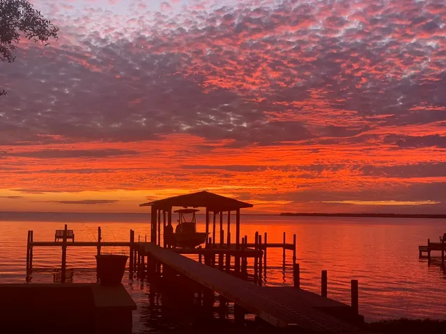 a view of ocean from a city