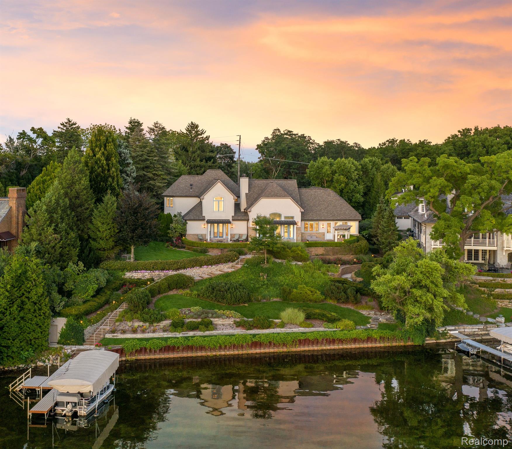 View from lake to house