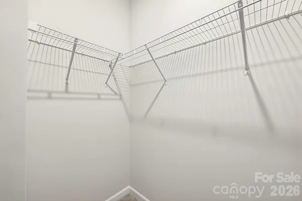 a view of small space with empty racks